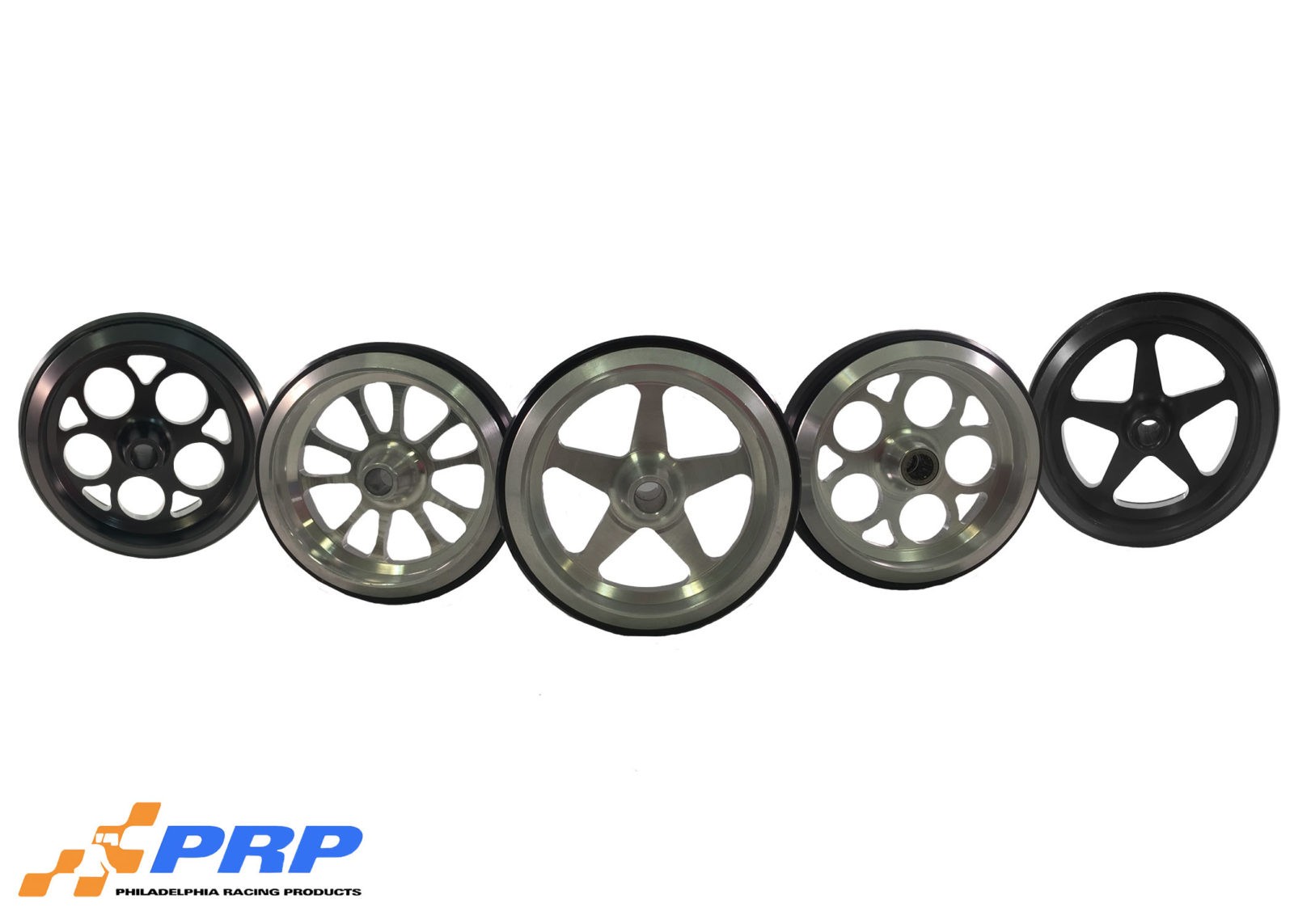 Two NEW Universal Billet Aluminum 4" Wheelie Bar Wheels 5 Round Hole